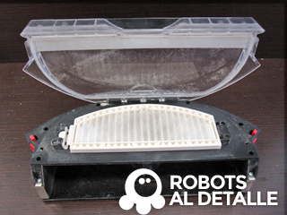 Robot aspirador Eziclean Bot Pets compartimento filtro